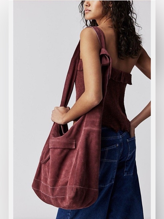 Free People Handbags - Free People Jessa Suede Carryall Bag Boho Slouchy Tote Hobo Large